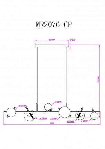 Подвесной светильник MyFar Francis MR2076-6P