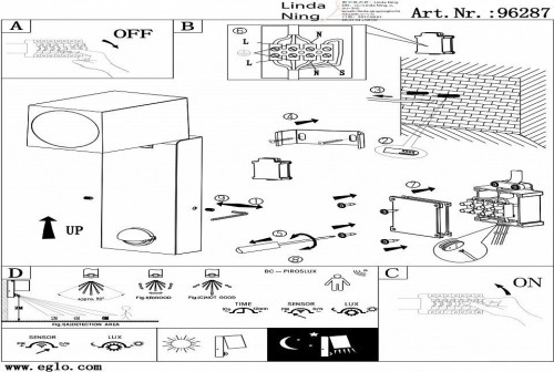 Уличный настенный светодиодный светильник Eglo Sakeda 96287 Уличный настенный светодиодный светильник Eglo Sakeda 96287