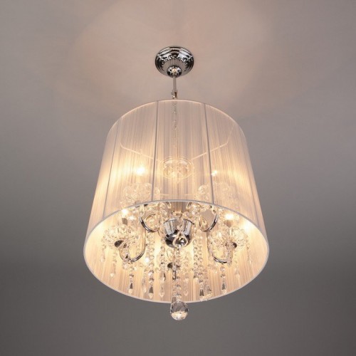 Подвесная люстра Eurosvet 2045 2045/5 хром/белый Подвесная люстра Eurosvet 2045 2045/5 хром/белый