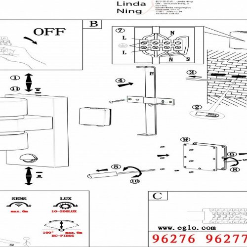 Уличный настенный светодиодный светильник Eglo Atollari 96277