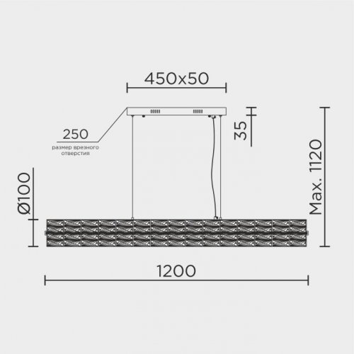 Подвесной светильник  ML.340.1200 GD