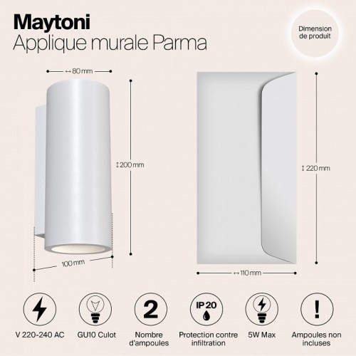 Настенный светодиодный светильник Maytoni Parma C191-WL-02-W