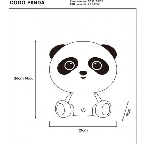 Настольная лампа Lucide Dodo Panda 71593/03/30