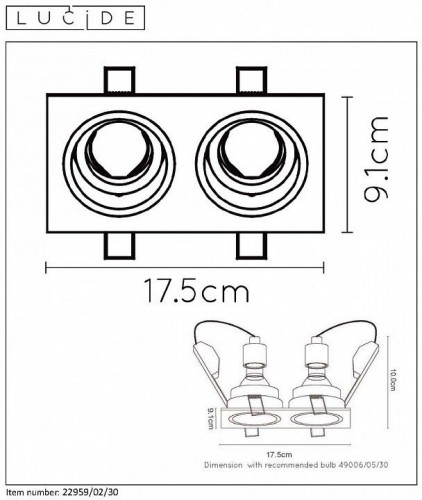Встраиваемый светильник Lucide Embed 22959/02/30
