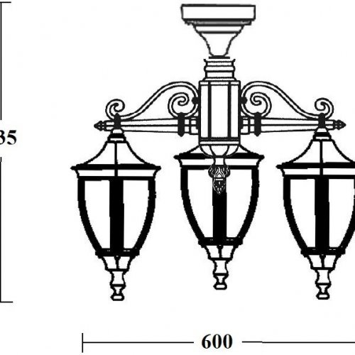 Потолочный светильник уличный Oasis Light COVENTRY 91570A/3 Bl