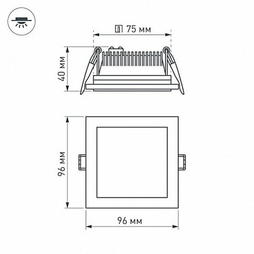 Встраиваемый светильник Arlight Lt-s96 Lt-s96x96WH 6W Day White 120deg
