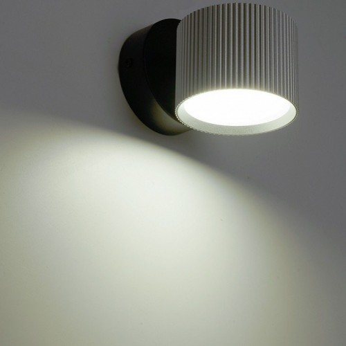 Светильник  настенный Feron HL4580 ARIA 12W, 230V,GX53, серебро + черный IP20