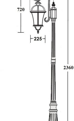 Наземный фонарь Oasis Light ROMA L 95209L/18 Gw