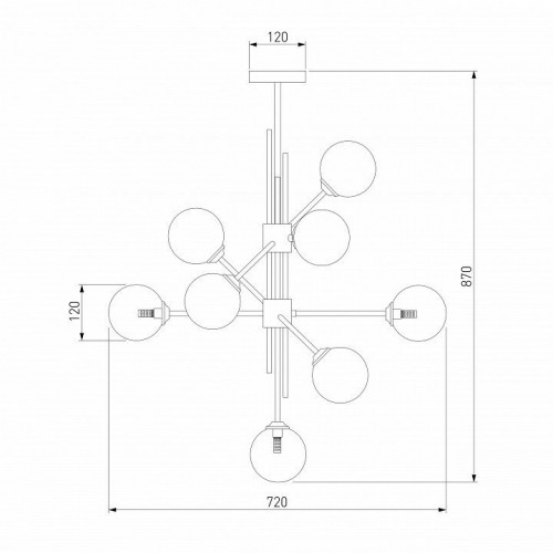 Люстра на штанге Eurosvet Volver 50383 латунь Люстра на штанге Eurosvet Volver 50383 латунь