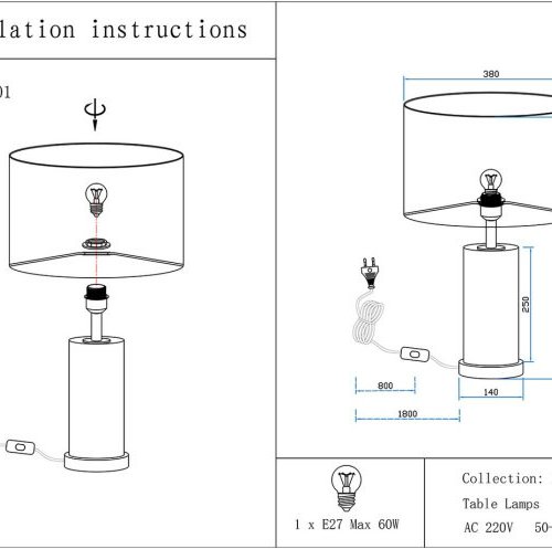 Интерьерная настольная лампа Kink Light Тайла 07700-2T,01-20(01)