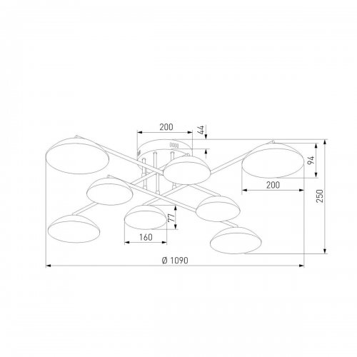 Потолочная светодиодная люстра Eurosvet Ripple 50389 LED латунь
