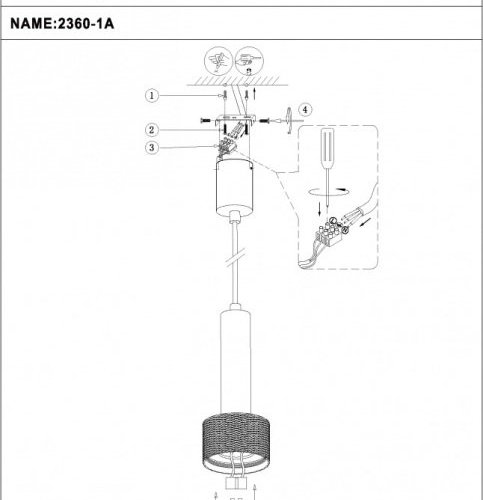 Подвесной светильник Delta 2362-1 BK+GRP