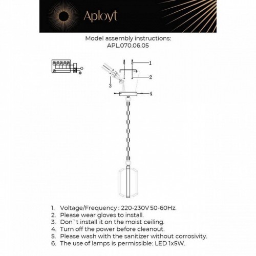 Подвесной светильник Aployt Lakres APL.070.06.05