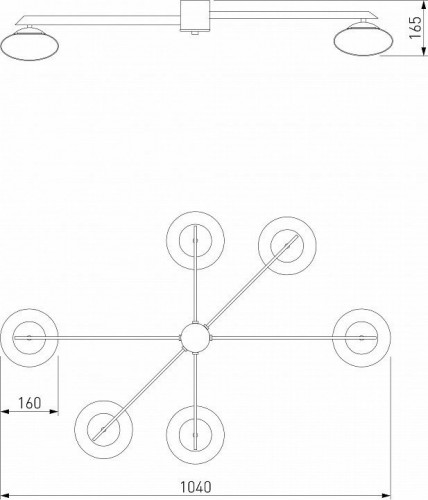 Потолочная люстра Eurosvet Opaline 70220/6 латунь Потолочная люстра Eurosvet Opaline 70220/6 латунь