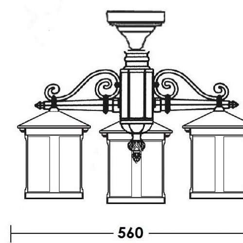 Потолочный светильник уличный Oasis Light CORDOBA 18270A/3 Bl