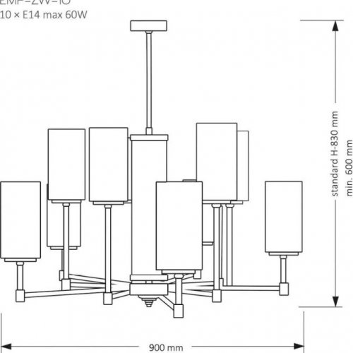 Подвесная люстра Kutek Mood Empoli EMP-ZW-10 (Z)