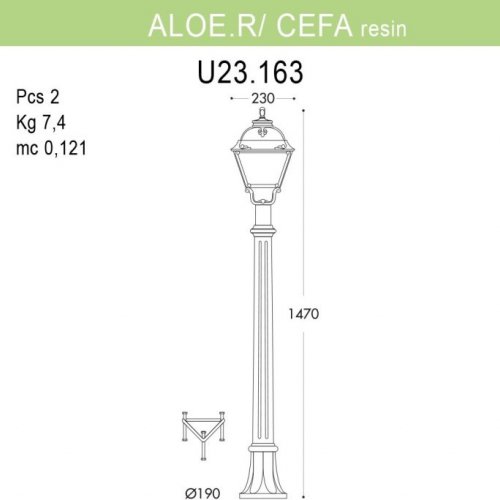 Наземный фонарь Fumagalli Cefa U23.163.000.VYF1R Наземный фонарь Fumagalli Cefa U23.163.000.VYF1R