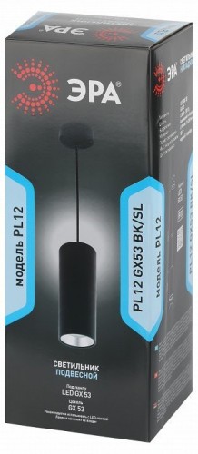 Подвесной светильник ЭРА PL12 GX53 BK/SL