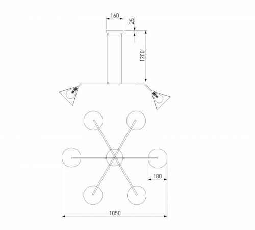Подвесной светильник Eurosvet Enigma 70161/6 черный