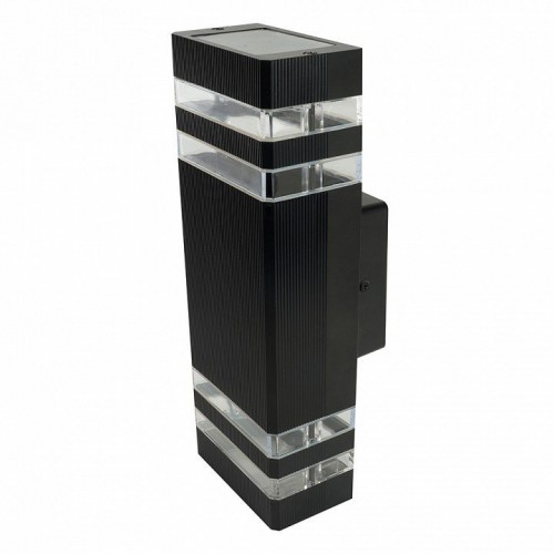 Светильник садово-парковый  Feron.ONE DH0807-P, на стену вверх/вниз,  2*GU10 220-240V, черный пластик 51539