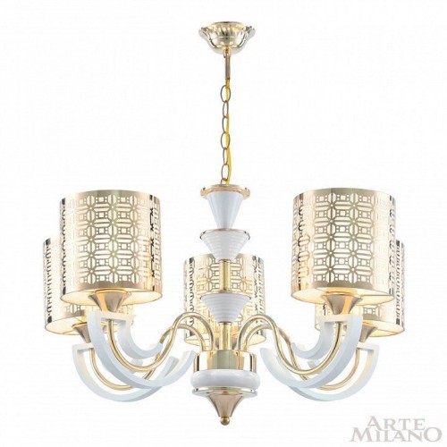 Подвесная люстра Arte Milano Florentia-8857 308857/5 Wh/Gd Подвесная люстра Arte Milano Florentia-8857 308857/5 Wh/Gd