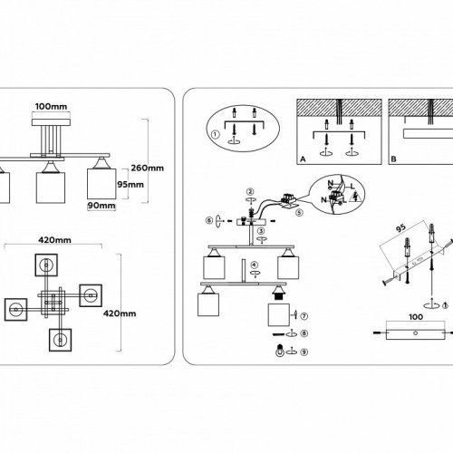 Люстра на штанге Ambrella light TRADITIONAL TR303042