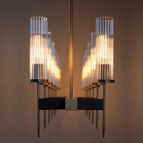 Подвесная люстра Alouette KM0936P-12 brass Подвесная люстра Alouette KM0936P-12 brass