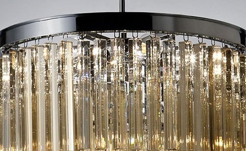 Подвесная люстра 1920s Odeon KR0387P-10B chrome/amber