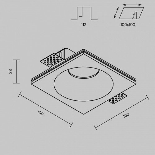 Встраиваемый светильник Maytoni Technical Gyps Modern DL129-GU10-01-W Встраиваемый светильник Maytoni Technical Gyps Modern DL129-GU10-01-W