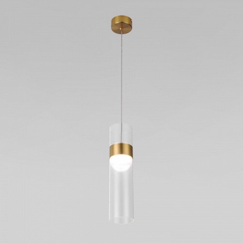 Подвесной светильник Eurosvet Lumen 50244/1 LED латунь/прозрачный