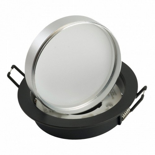 Светильник встраиваемый Feron DL507 потолочный GX53 черный + серебро круг 51355