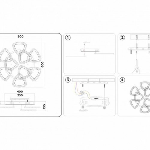 Потолочная светодиодная люстра Ambrella light Original FA2923