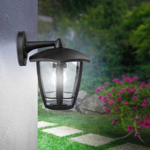 Садово-парковый светильник ЭРА «Дели 3» НБУ 07-40-004 черный 6-гранный настенный IP44 Е27 max 60Вт Б0051188