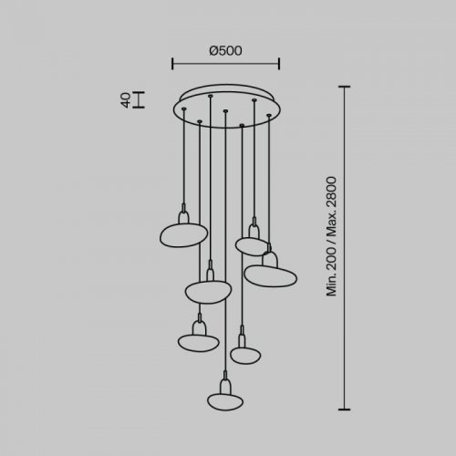 Подвесной светильник Modelux MODESTYLE MS.2326.7 BK