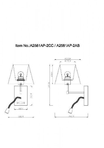 Бра Arte Lamp Elba A2581AP-2CC Бра Arte Lamp Elba A2581AP-2CC