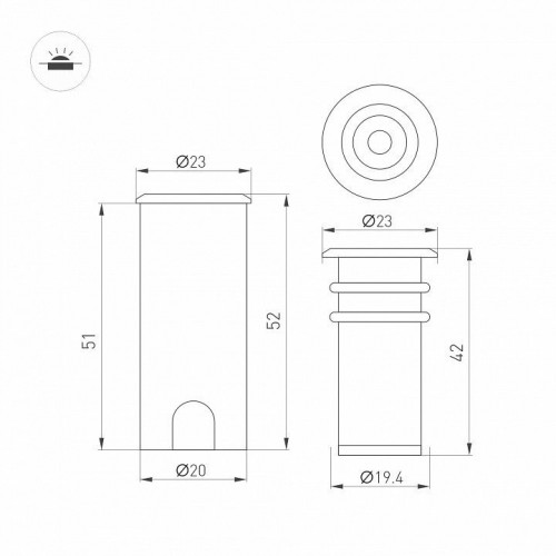 Встраиваемый в дорогу светильник Arlight PELURU 056634 Встраиваемый в дорогу светильник Arlight PELURU 056634