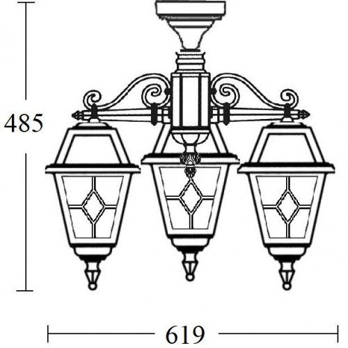 Потолочный светильник уличный Oasis Light FARO 91170A/3 Bl