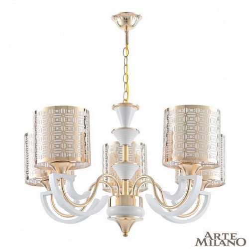 Подвесная люстра Arte Milano Florentia-8857 308857/5 Wh/Gd Подвесная люстра Arte Milano Florentia-8857 308857/5 Wh/Gd