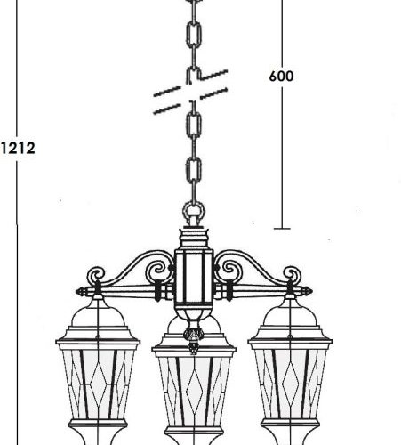 Уличный светильник подвесной Oasis Light ASTORIA 2M 91470M/3 cover Bl ромб