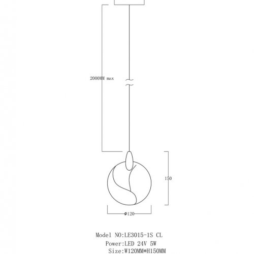 Подвесной светильник Lance LE3015/1S CL