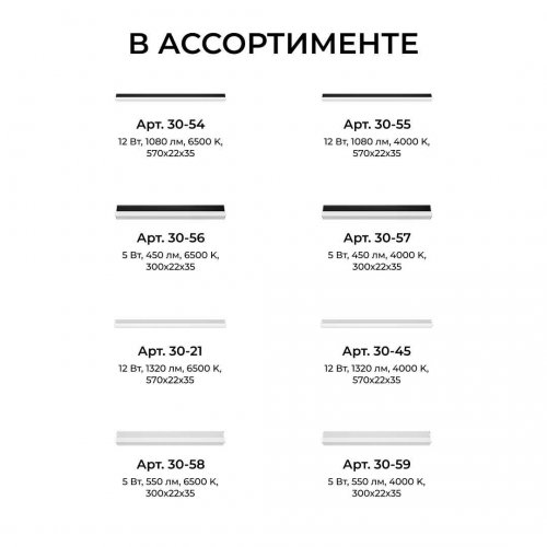 Накладной линейный светодиодный светильник Apeyron 30-55 Накладной линейный светодиодный светильник Apeyron 30-55