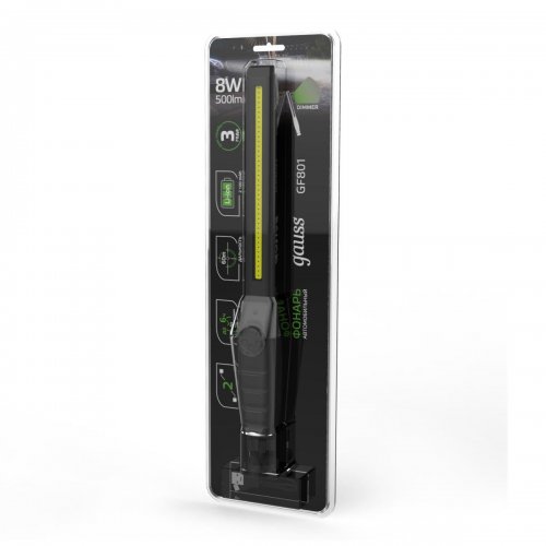 Автомобильный светодиодный фонарь Gauss аккумуляторный 375х37 500 лм GF801 Автомобильный светодиодный фонарь Gauss аккумуляторный 375х37 500 лм GF801