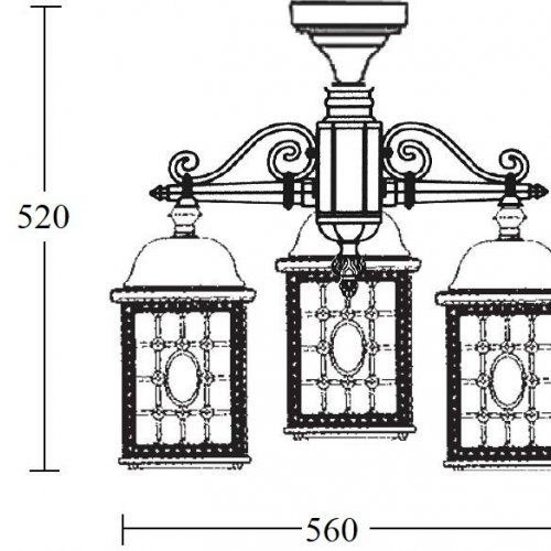 Потолочный светильник уличный Oasis Light LONDON S 64870SA/3 Bl