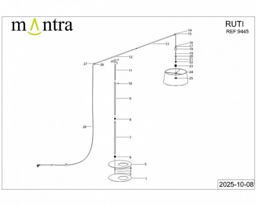 Торшер Mantra Ruti Ricca 9445 Торшер Mantra Ruti Ricca 9445
