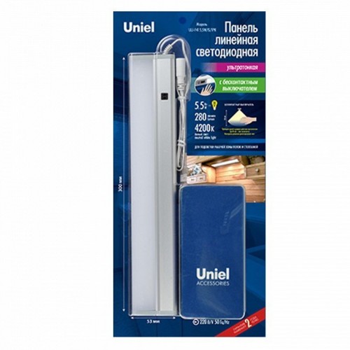 Мебельный светодиодный светильник (UL-00002883) Uniel ULI-F41-5,5W/4200K/DIM Sensor IP20 Silver Мебельный светодиодный светильник (UL-00002883) Uniel ULI-F41-5,5W/4200K/DIM Sensor IP20 Silver