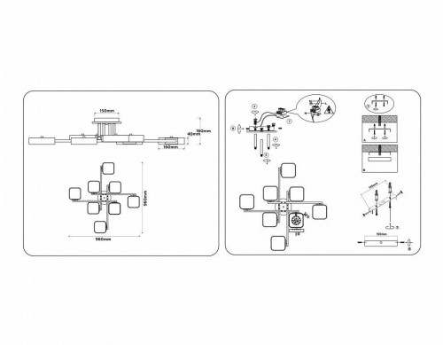 Люстра на штанге Ambrella light COMFORT FL4889 Люстра на штанге Ambrella light COMFORT FL4889