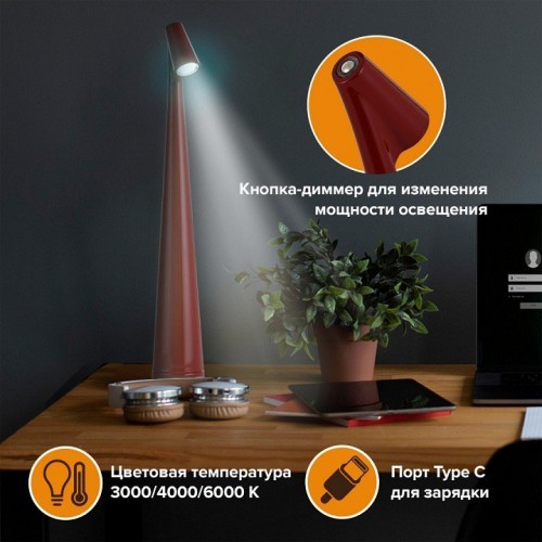 Интерьерная настольная лампа Arte Milano AM128101 128101/H350/3-6K/3W Red