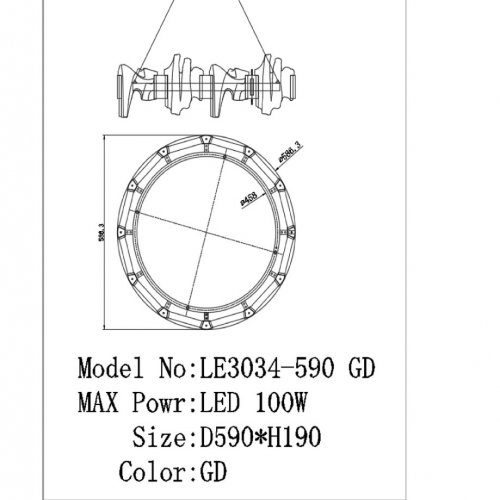 Подвесная люстра Jamila LE3034/590 GD
