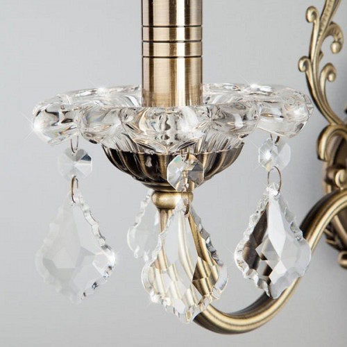 Бра Eurosvet 3281/1 античная бронза/прозрачный хрусталь Strotskis Бра Eurosvet 3281/1 античная бронза/прозрачный хрусталь Strotskis