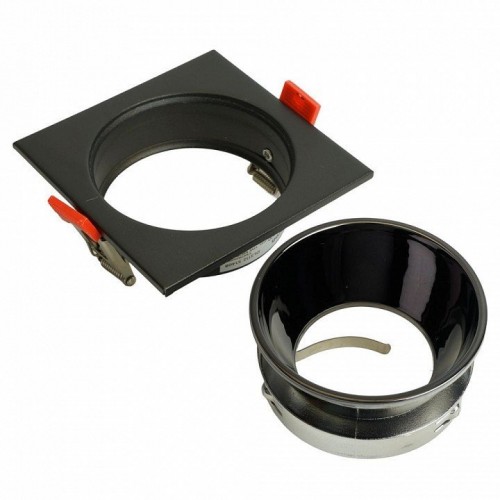 Светильник встраиваемый Feron DL3112 потолочный MR16 G5.3  черный + черный хром 51408